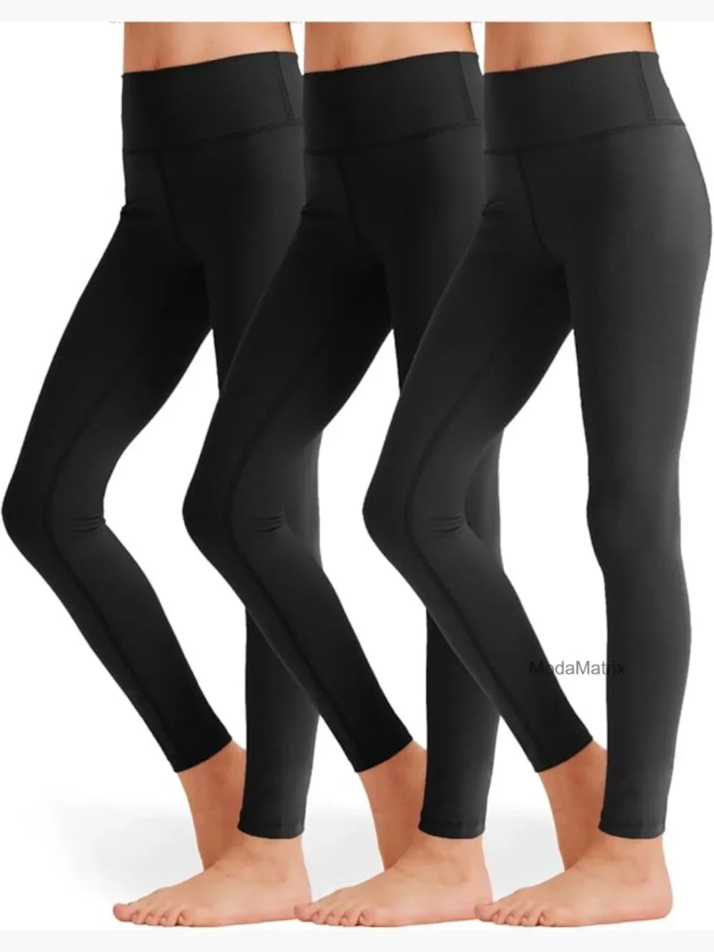 3 Pack High Waisted Ankle Length Yoga Leggings for Kids